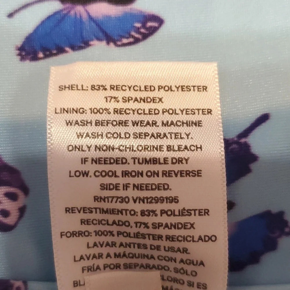 NWT Art Class Girl's Flutter Away Butterfly Print 2 PC Rashguard Swimsuit XL 14 - Picture 6 of 6